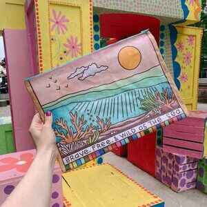 Brave Free & Wild As The Sea Zipper Folder | 14.25" x 10"